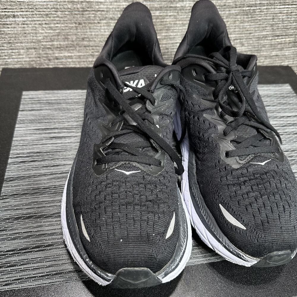 HOKA Clifton 8 Black White Road Running Shoes Sneakers 1119393 BWHT - Men's 11 - Picture 5 of 16